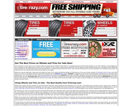 website thubmnail of TireCrazy.com