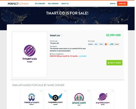 website thubmnail of Tmart.co