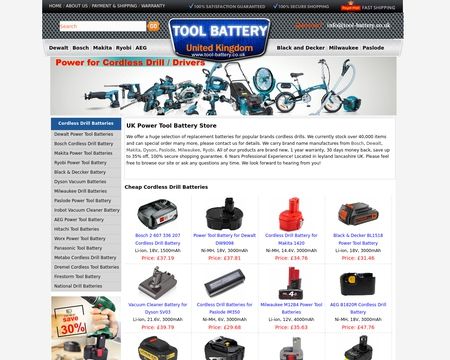 website thubmnail of Tool-battery.co.uk
