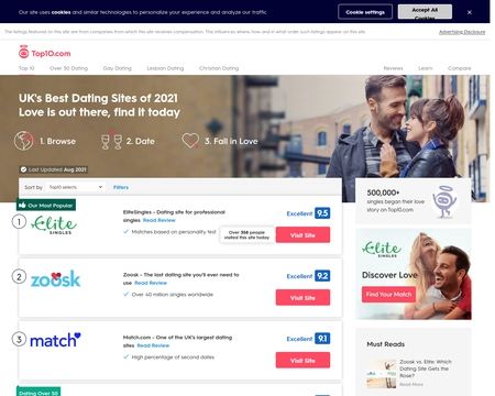 website thubmnail of Top 10 best dating sites