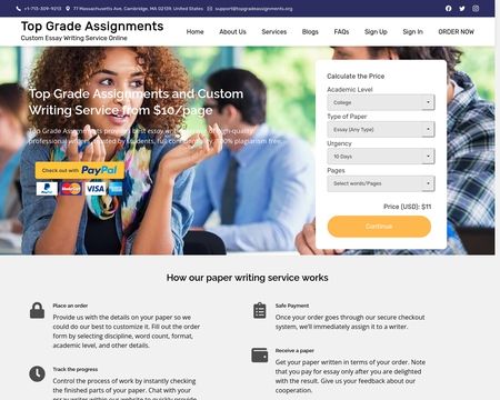 website thubmnail of Topgradeassignments.org