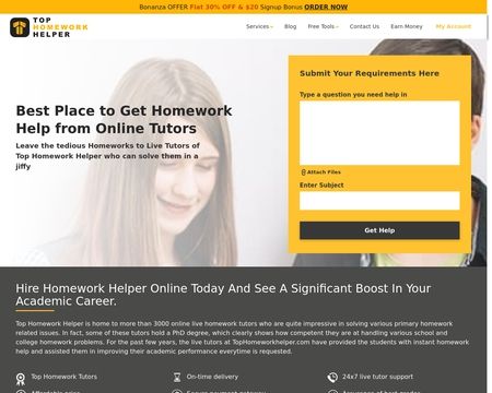 website thubmnail of Top Homework Helper