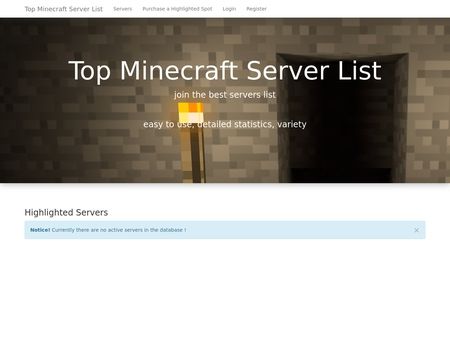 website thubmnail of Top Minecraft Server List