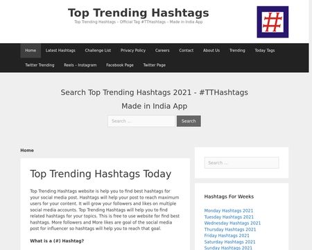 website thubmnail of Toptrendinghashtags