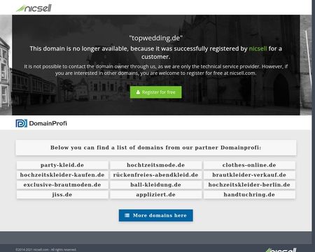 website thubmnail of TopWedding.de