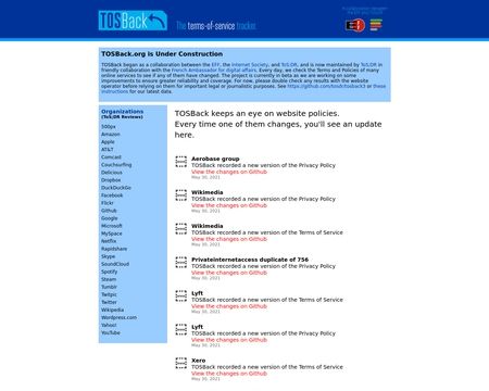 website thubmnail of TOSBack