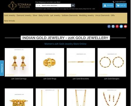website thubmnail of Totaram Jewelers