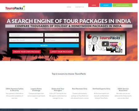 website thubmnail of TouroPacks.in