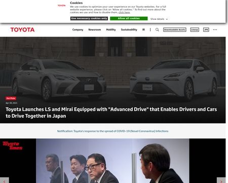 website thubmnail of Toyota Motor Corporation Official Global Website
