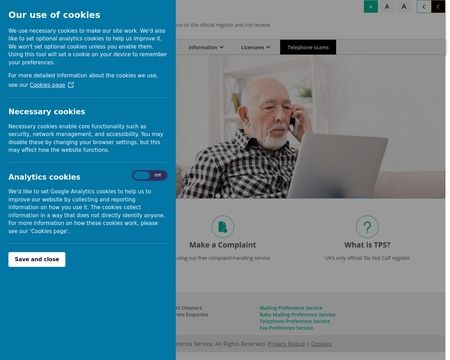 website thubmnail of Telephone Preference Service