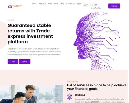 website thubmnail of Tradexp.net