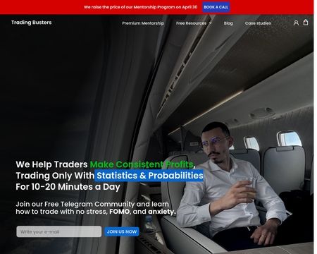 website thubmnail of Tradingbusters