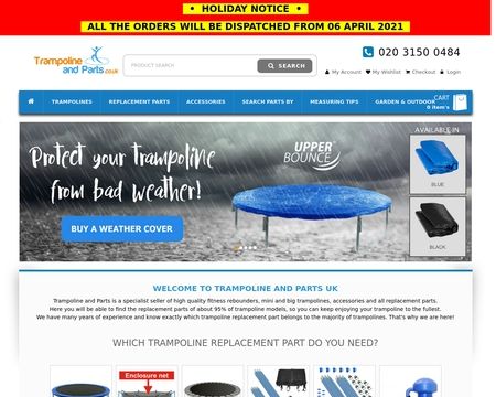 website thubmnail of Trampoline And Replacement Parts UK