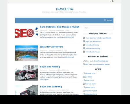 website thubmnail of Travelista.web.id