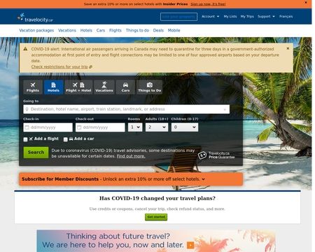 website thubmnail of Travelocity.ca