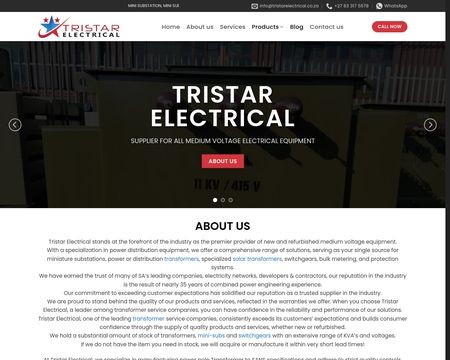 website thubmnail of Tristarelectrical.co.za