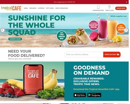 website thubmnail of Tropical Smoothie Cafe