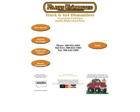 website thubmnail of Parts Unlimited
