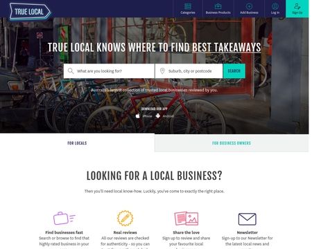website thubmnail of True Local