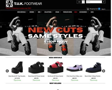 website thubmnail of T.U.K. Footwear