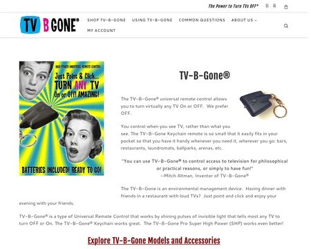 website thubmnail of TV B Gone
