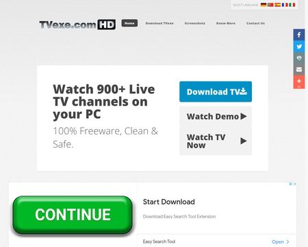 website thubmnail of TVexe.com