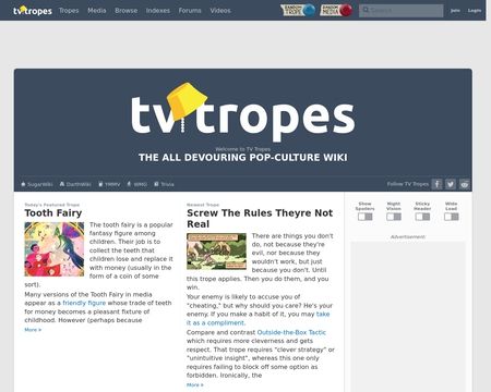 website thubmnail of TV Tropes