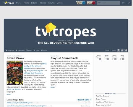 website thubmnail of Tvtropes