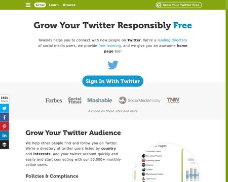 website thubmnail of Twiends
