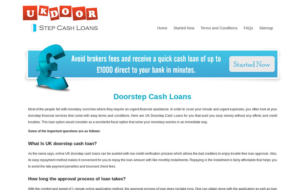website thubmnail of Ukdoorstepcashloan
