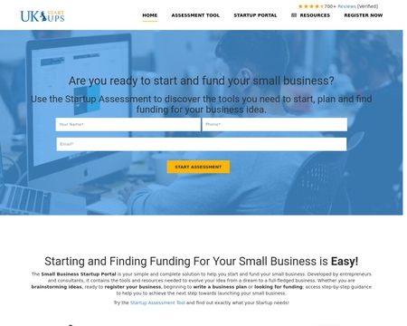 website thubmnail of UK Small Business Startups And Funding