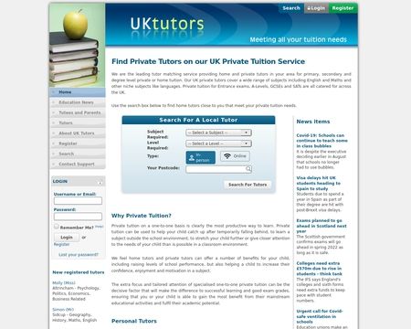 website thubmnail of UK Tutors