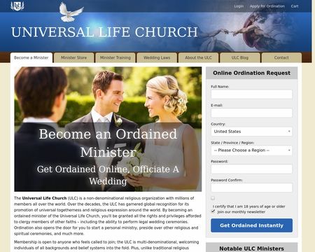 website thubmnail of Universal Life Church