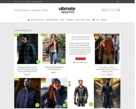 website thubmnail of Ultimate Apparels