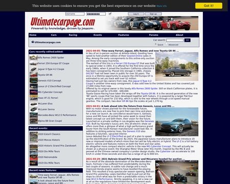 website thubmnail of Ultimatecarpage.com
