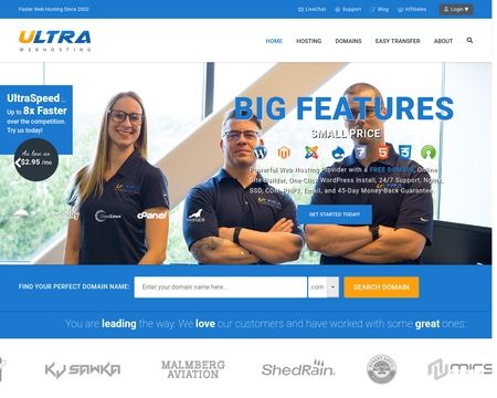 website thubmnail of Ultra Webhosting