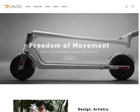website thubmnail of Unagi Scooters