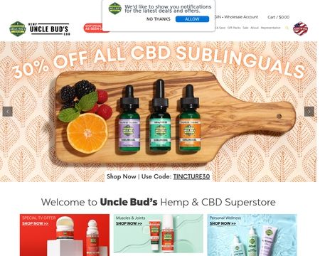 website thubmnail of Uncle Bud's Hemp and CDB