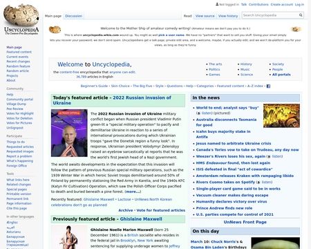 website thubmnail of Uncyclopedia.ca
