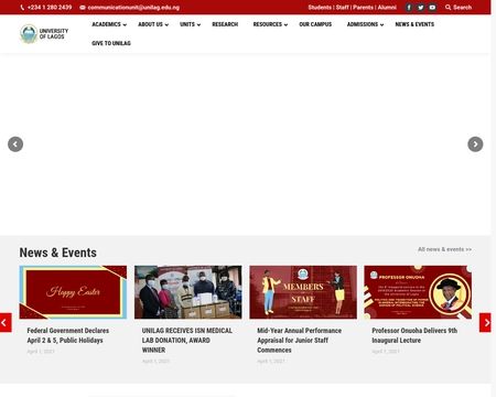website thubmnail of Unilag.edu.ng
