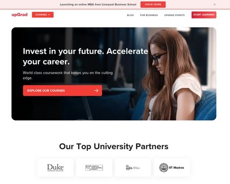 website thubmnail of Upgrad