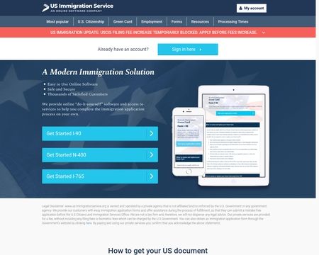 website thubmnail of U.S. Immigration Services