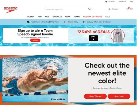 website thubmnail of Speedo