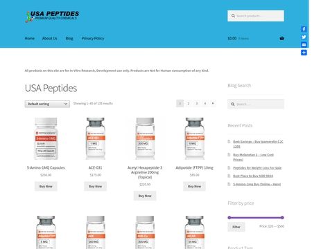 website thubmnail of Usapeptides.info