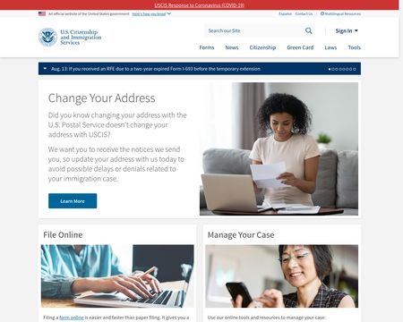 website thubmnail of USCIS