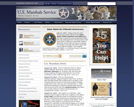 website thubmnail of Usmarshals.gov