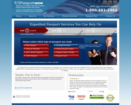 website thubmnail of USPassportNow