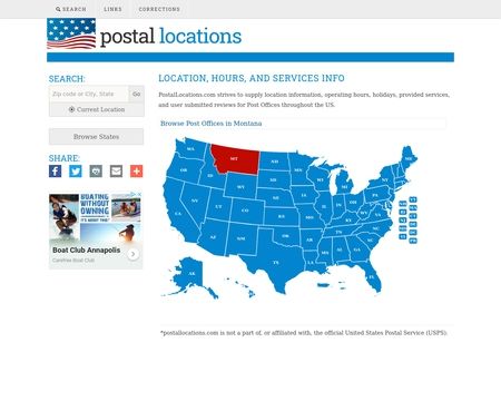 website thubmnail of USA Postal Locations