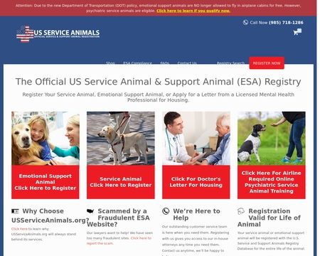 website thubmnail of US Service Animals