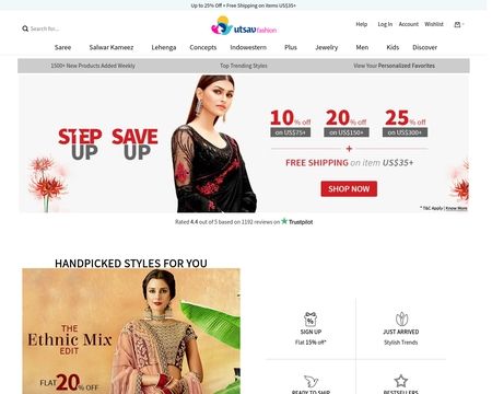 website thubmnail of Utsavfashion.co